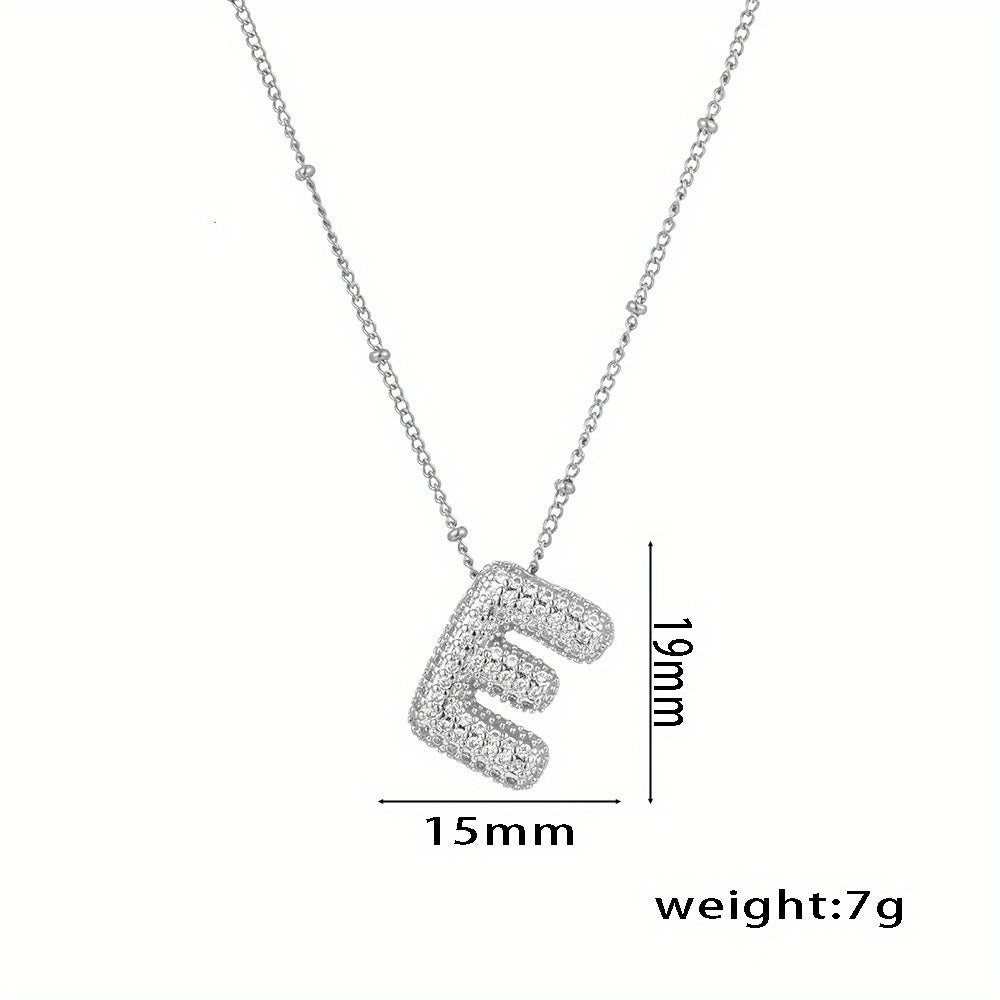 Elegant Balloon Initial Necklace (A–Z) – Bubble Letter Jewelry Gift for Women