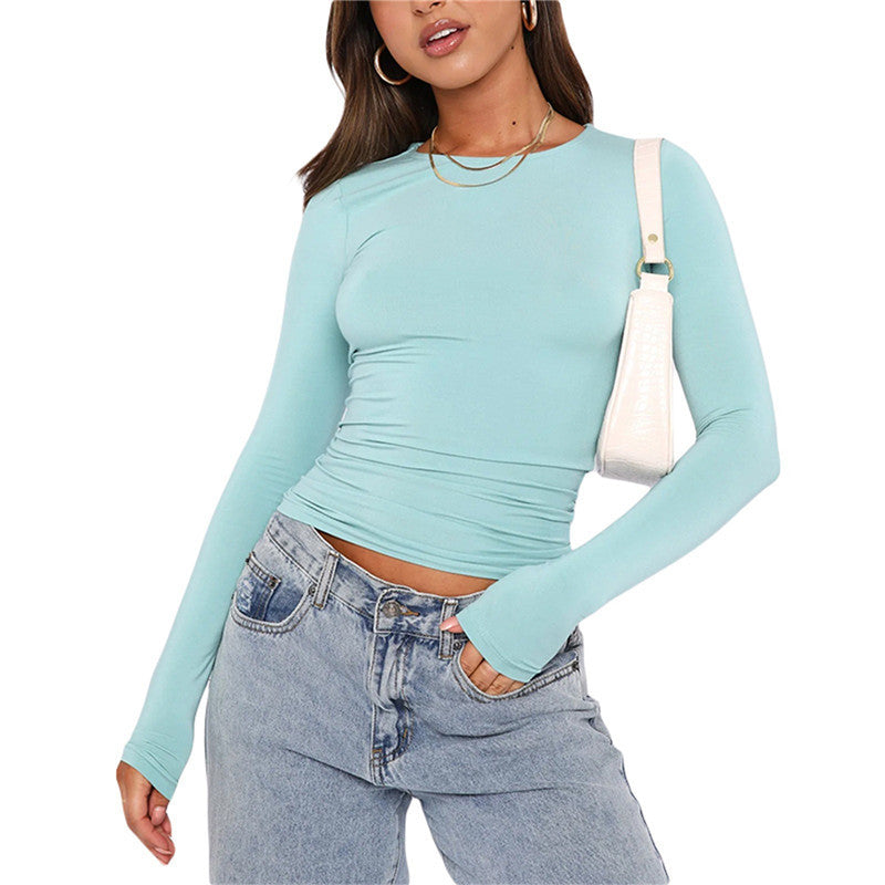 Infinity Beautiful Slim Fit Pullover – Solid Color Long-Sleeve Casual Top for Women - Infinity Beautiful Boutique