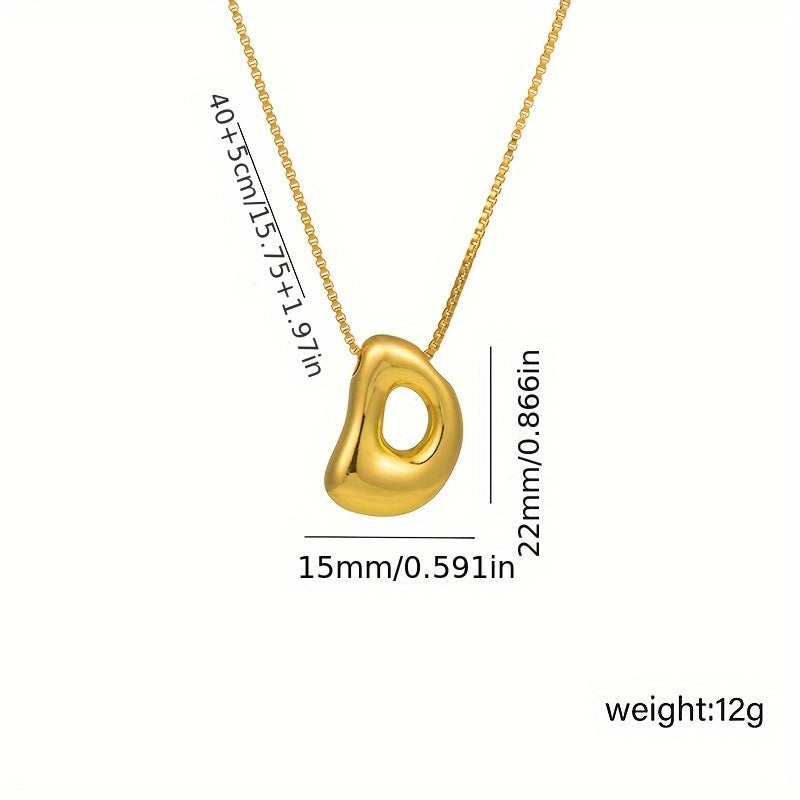 Initial Letter Necklace – 3D Pendant, Stainless Steel Chain