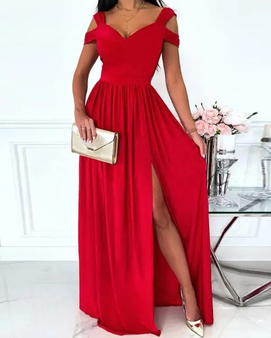 Infinity Beautiful Boho V-Neck Maxi Dress – Spaghetti Strap Split Style for Beach & Parties - Infinity Beautiful Boutique
