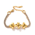 18K Gold-Plated Stainless Steel Flower Bracelet – Light Luxury Jewelry