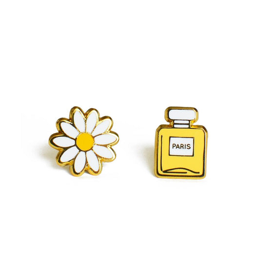 Infinity Beautiful Perfume Bottle & Daisy Charm Earrings