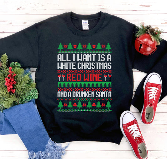 All I Want is a White Christmas Sweatshirt - Infinity Beautiful Boutique