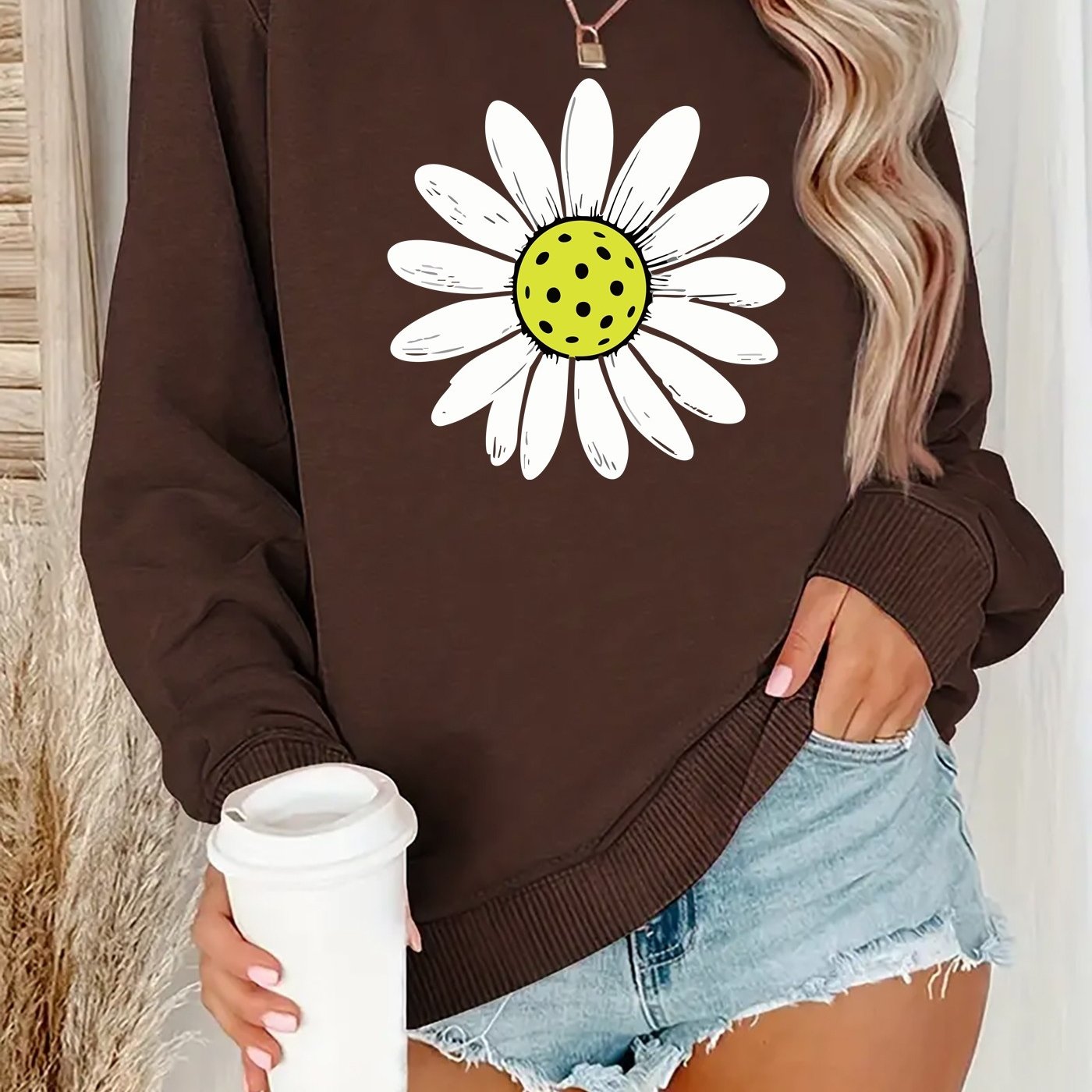 Women’s Floral Round Neck Sweatshirt