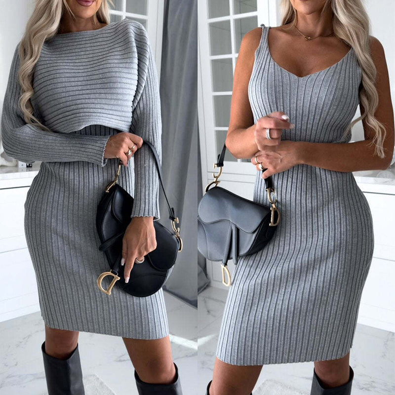 Chic 2-Piece Set – Long Sleeve Top & Bodycon Skirt - Infinity Beautiful Boutique