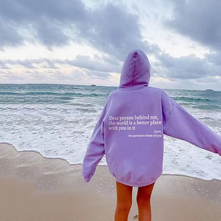 "Dear Person Behind Me" Plush Hoodie – Infinity Beautiful - Infinity Beautiful Boutique