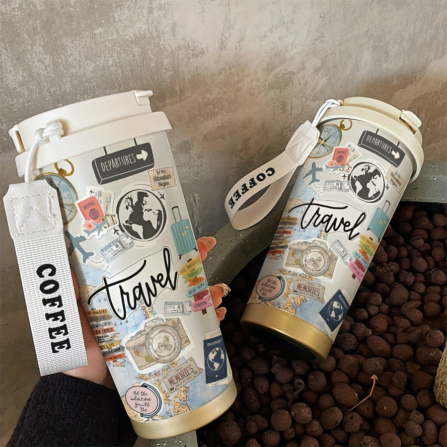Travel Collage Sticker Style Stainless Steel Travel Tumbler