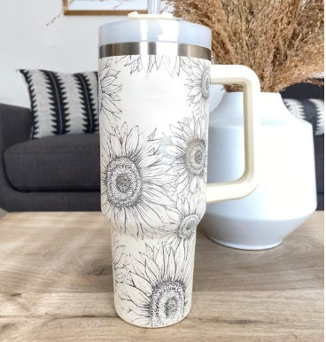 40oz Tumbler – Insulated Stainless Steel with Handle & Straw - Infinity Beautiful Boutique
