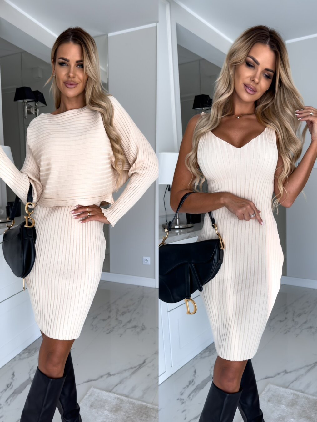 Chic 2-Piece Set – Long Sleeve Top & Bodycon Skirt - Infinity Beautiful Boutique