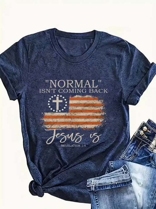 American Flag - Printed Round Neck Vest - Casual And Loose - Daily Wear - Women's Clothing - Infinity Beautiful Boutique