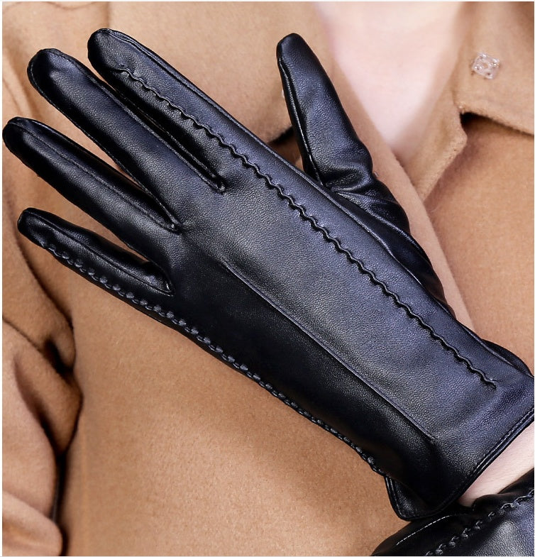 Fashionable Ladies Thick Warm Leather Gloves - Infinity Beautiful Boutique
