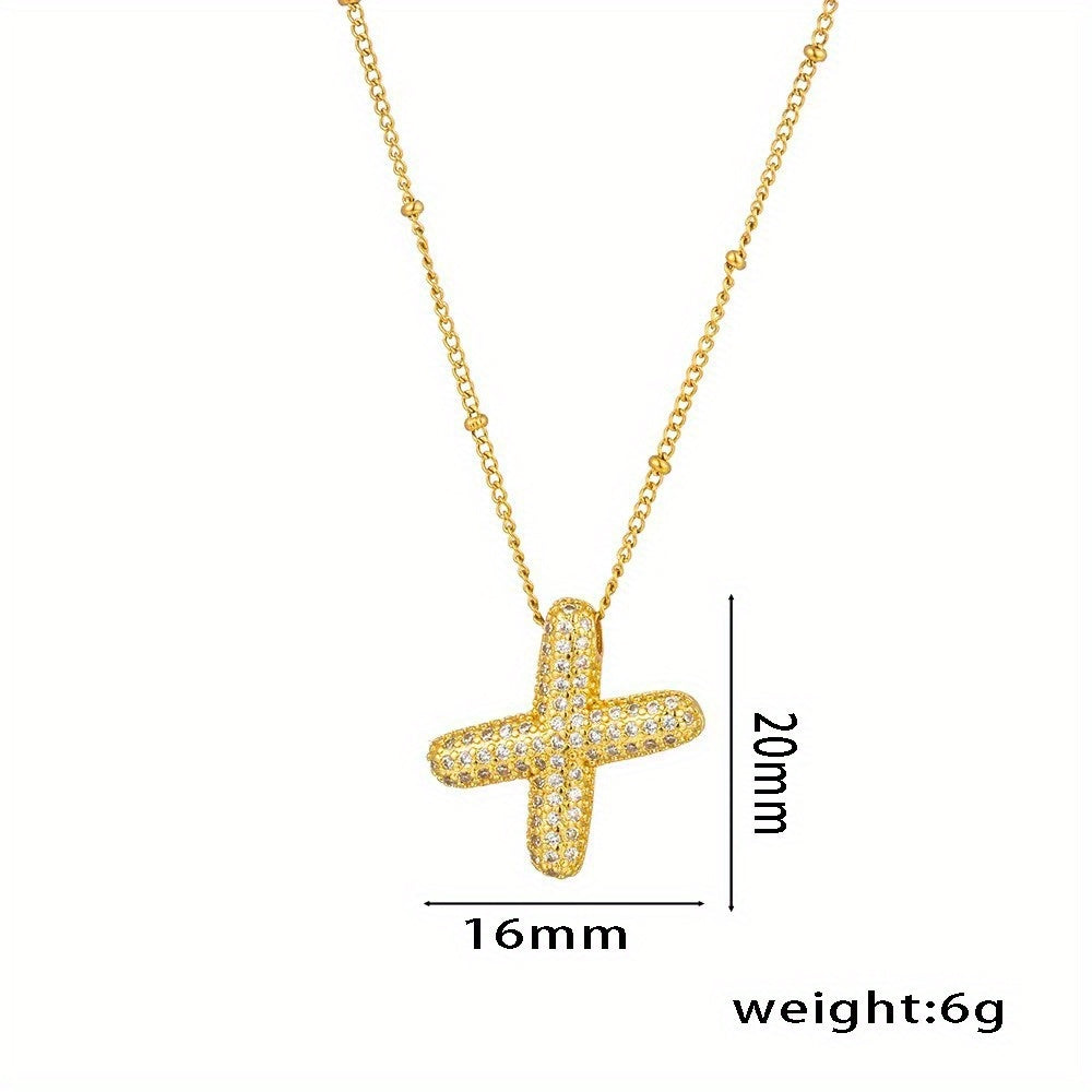 Bubble Letter Charm Necklace Alphabet