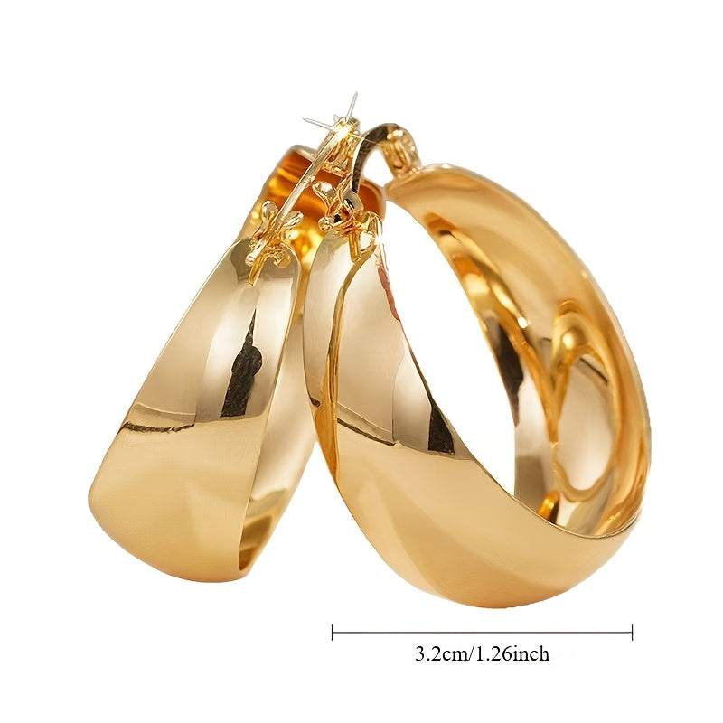 18K Gold Plated Stainless Steel Hoop Earrings Hypoallergenic