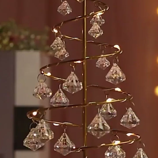 Wrought Iron Night Light Crystal Christmas