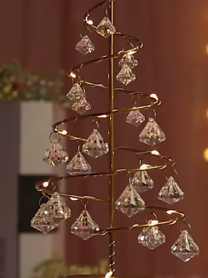 Wrought Iron Night Light Crystal Christmas