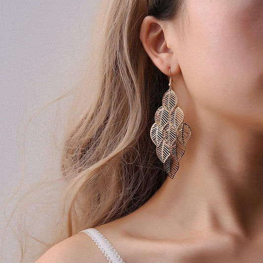 Infinity Beautiful Dangling Leaf Earrings